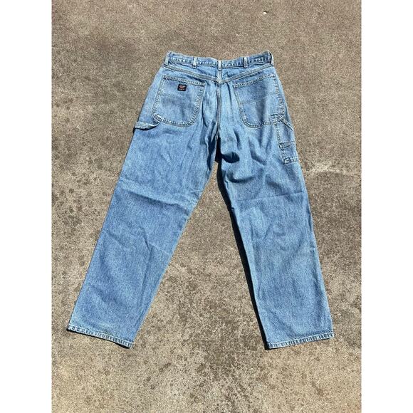 Vintage Wrangler Pants Men Size 34x34 Hero Cotton Denim Relaxed Straight Jeans - Picture 5 of 7